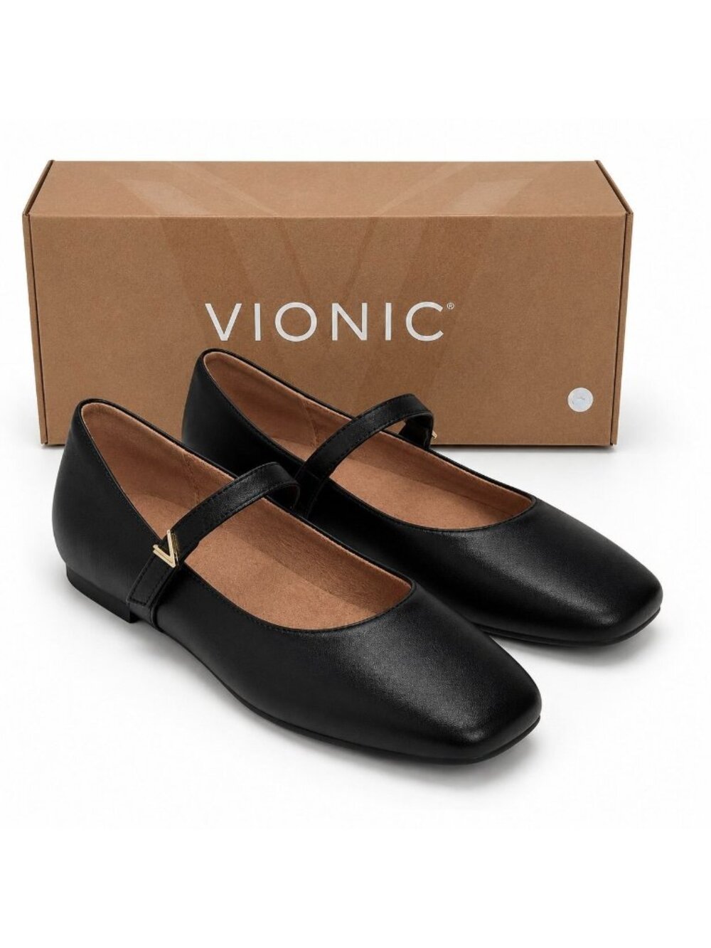 Vionic Alameda Supportive Black Leather Mary Jane Flats Womens 11 Arch Support - Picture 2 of 7